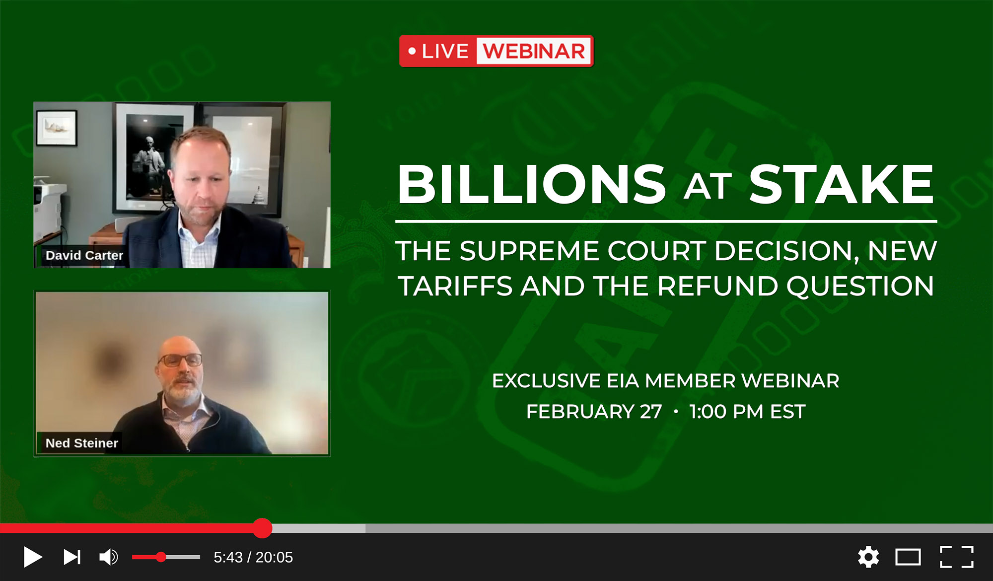 WEBINAR REPLAY
 "Billions at Stake: The Supreme Court Decision, New Tariffs and the Refund Question"